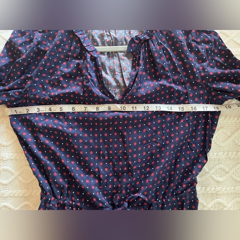 Draper James Navy with Red Flower Polka Dots Dress, Rayon Women’s size Small - Picture 12 of 15